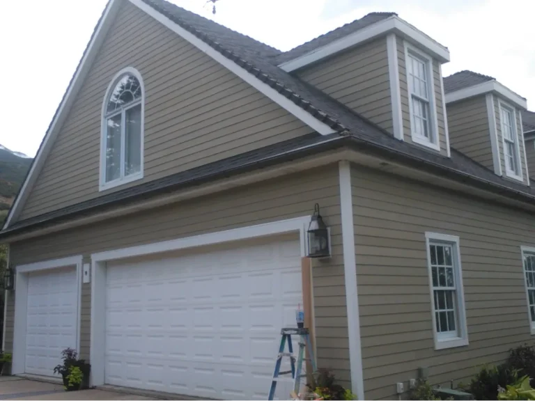 Side view of a house with a finished roof